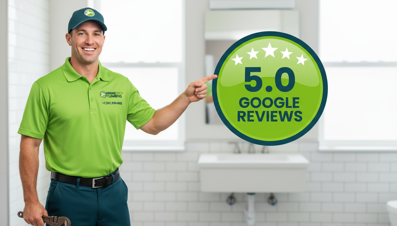 Mizner Boca Plumbing 5.0 Google Reviews Rating — top-rated emergency plumber in Boca Raton FL