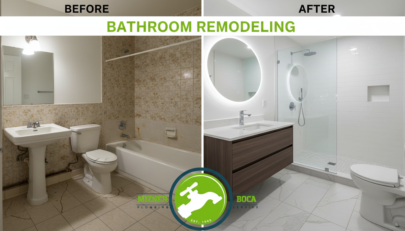 Before and After Bathroom Remodeling in Boca Raton FL by Mizner Boca Plumbing