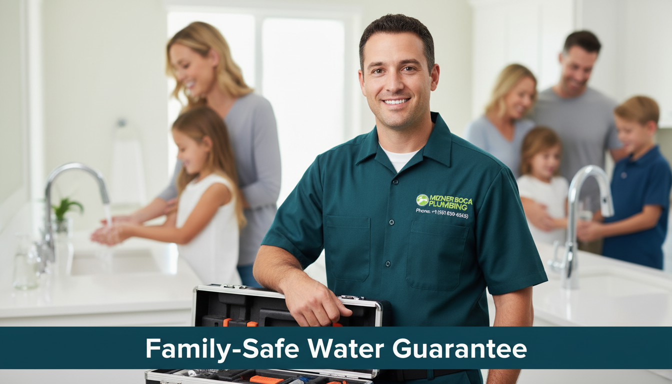 Mizner Boca Plumbing Family Safe Water Guarantee — licensed plumbers protecting Boca Raton homes
